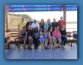 Here is our traveling party.
Eric, Ed, Hershey, Brooke, Mary Ann, Greg, Rainer
Mario, Joy, Monica, Aubrey, Ashley, Arden, Lee, Eva