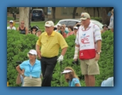 Jack Nicklaus on the 17th green after his tee shot set up the win.