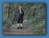 Mary Ann at switchback #5 of 26 during the hike down of 1700 ft.
This is the highest seacliff in the world.