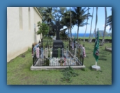 Fr Damien's original gravesite next to the church.
His body was moved to his Belgium homeland in 1936.
In 1995, the remains of his right hand were returned to this grave.