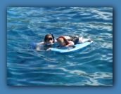 The youngest snorkeler (<1 yr) on the tour.
He did less screaming than me!